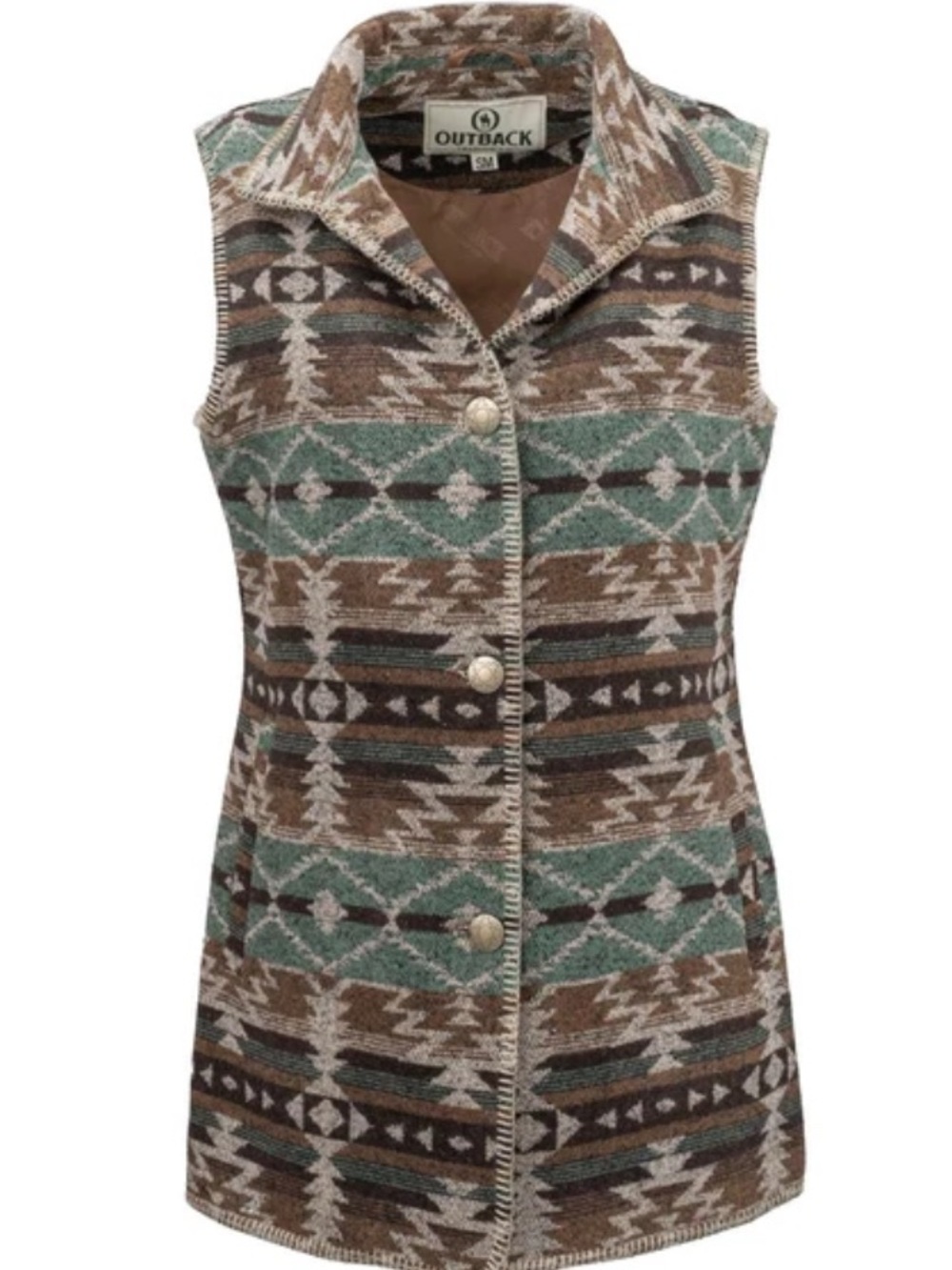 Outback Trading Co. Stockard Aztec Southwestern Knit Vest Women's Size Small